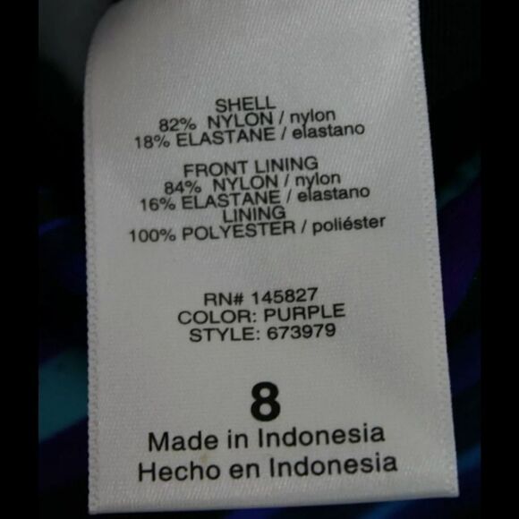 LengthWaves by Longevity Brands Women's One-Piece Swimsuit (Purple, 8) NWt - Picture 5 of 5